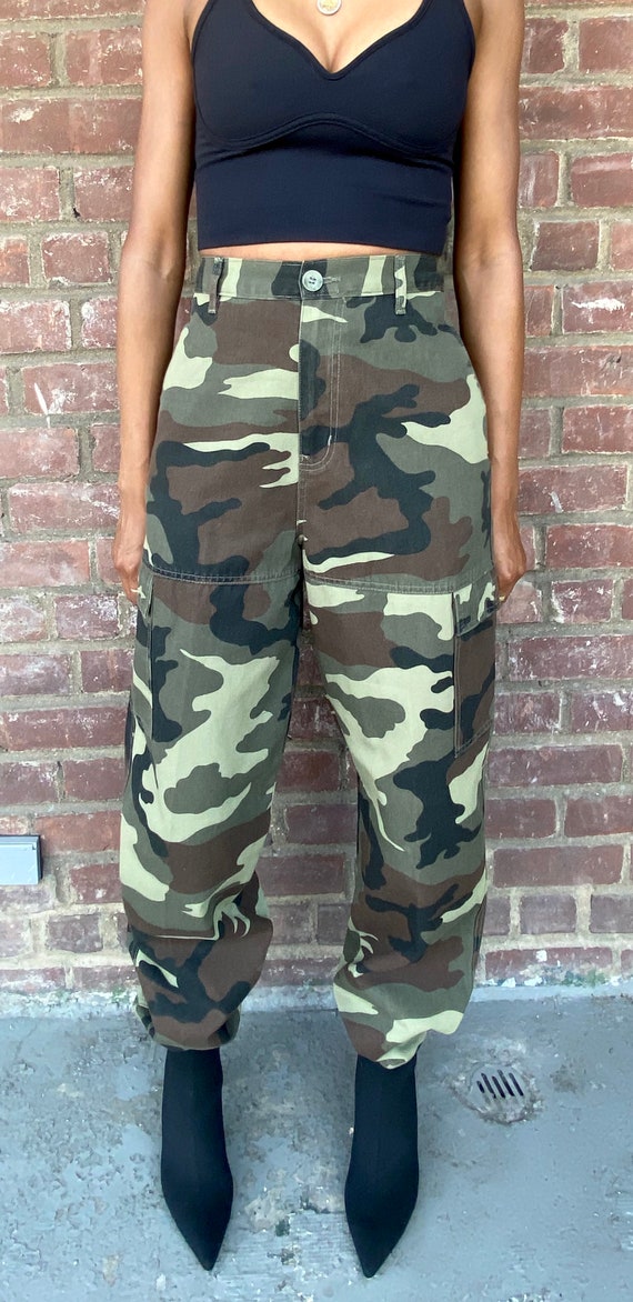 Vintage Ultra High Waist Camo Cargo Pant