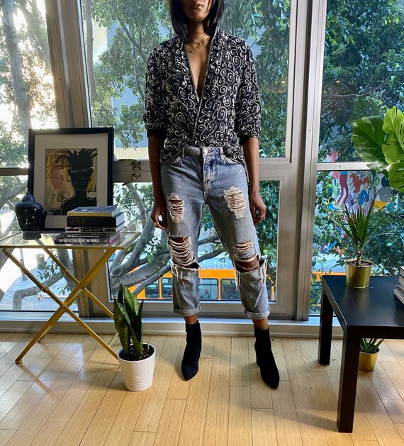 100% Silk Vintage Sequin Soft Jacket, Sequin, Sequ