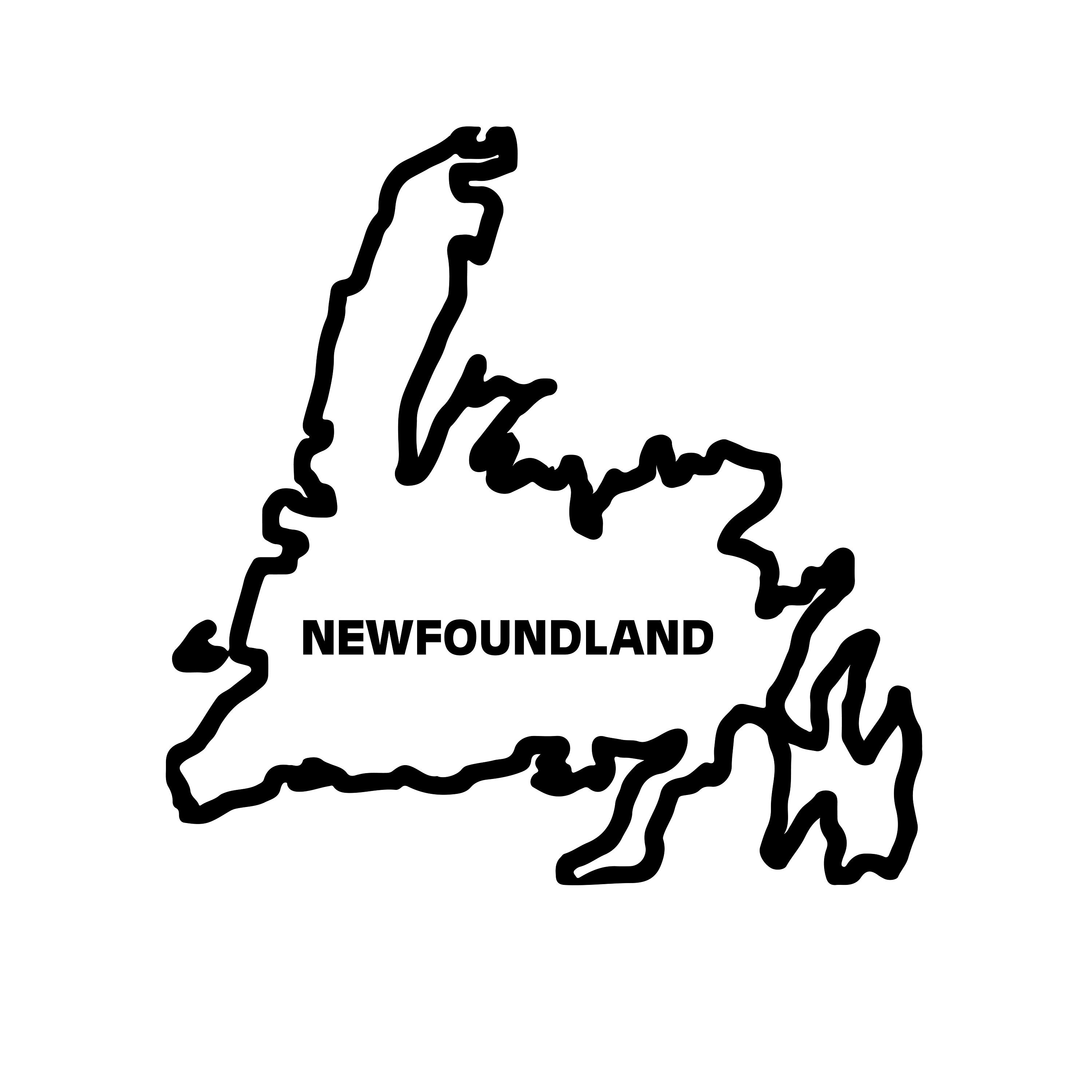 Newfoundland Map Outline Vinyl Decals 3x3 & 5x5 Etsy Israel
