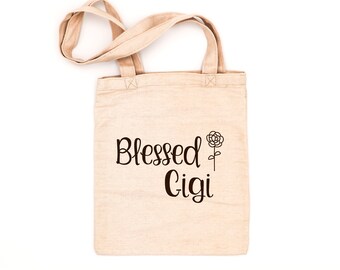 BLESSED GIGI TOTE Grandmother Tote Bag canvas bag Christian Grandmother Mothers Day Gift tote bags for women Christian Tote Bag grandma gift