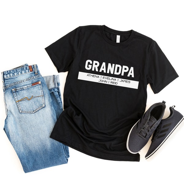 GRANDPA SHIRT WITH Names  Grandpa Fathers Day Gift  grandpa gift  Grandpa Tee Shirt  custom grandpa shirt  Personalized  Grandfather Shirt