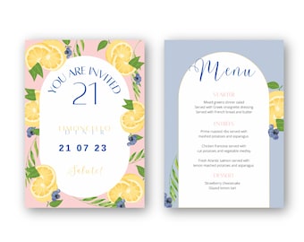 21 dinner invitation and menu Italian summer