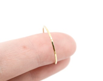 14k Solid Gold Thin Stacking Ring Set, Stacking Ring Set, Gold Stacking Rings, Silver Stacking Ring