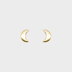 Tiny Moon Studs, Gold Moon Studs, Silver Moon Studs,