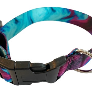 Multi Colored Dog Collar With Black Snap Buckle Hardware, Well Made, 1 Inch Wide, Made to Order