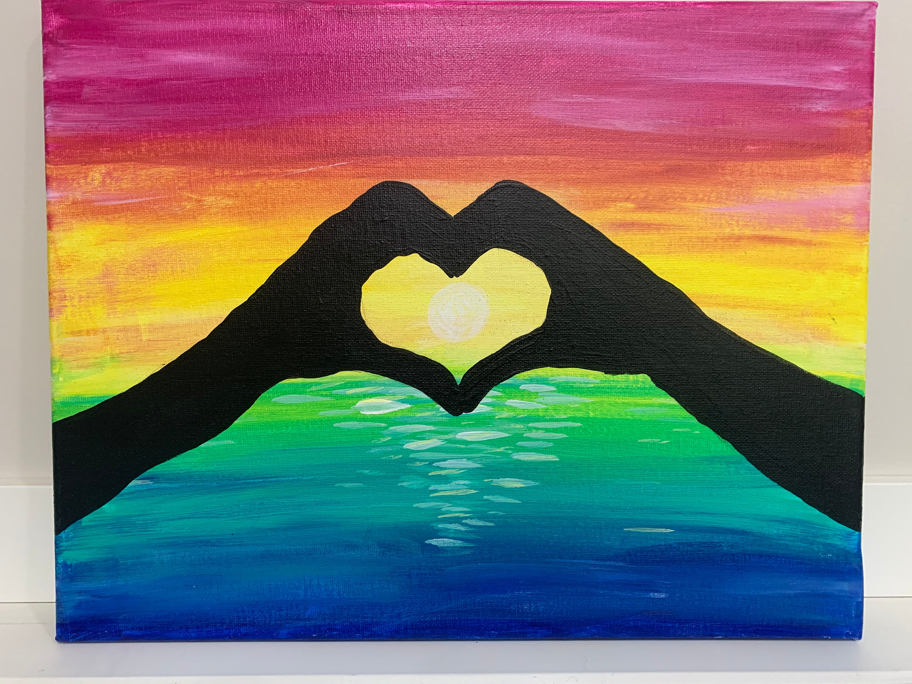 Painting Kit HEART HANDS canvas acrylic on canvas painting Etsy
