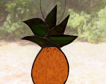 Pineapple Stained Glass suncatcher  Free shipping