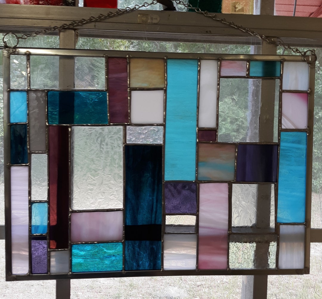 Patchwork Designs Window Signed Stained Glass Window Panel: Patchwork Suncatcher - Etsy