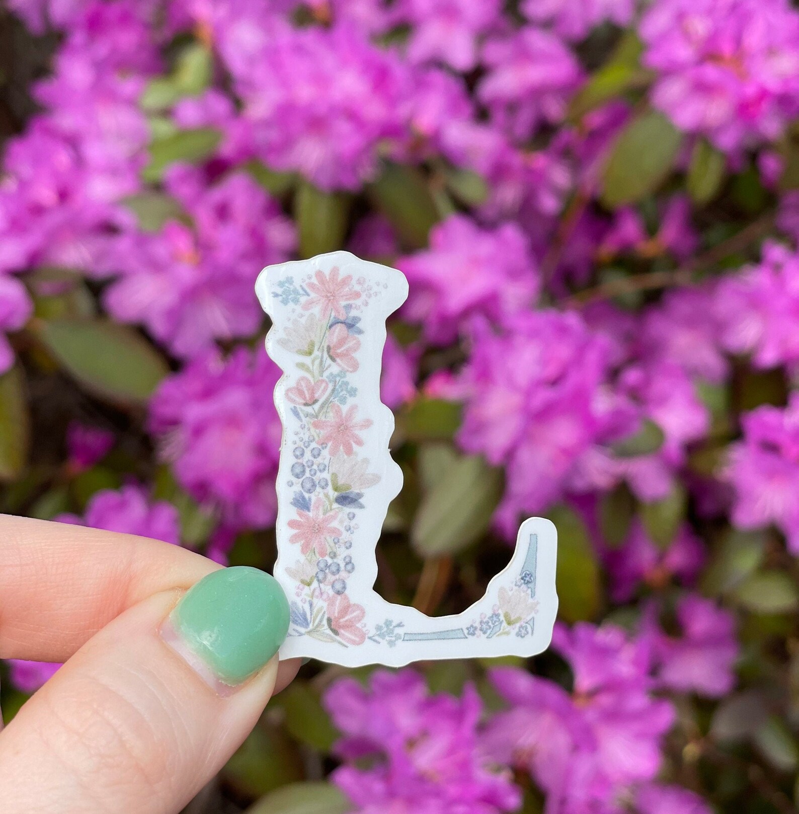 Flower Letter Sticker Cute flower sticker. Vinyl Sticker Etsy