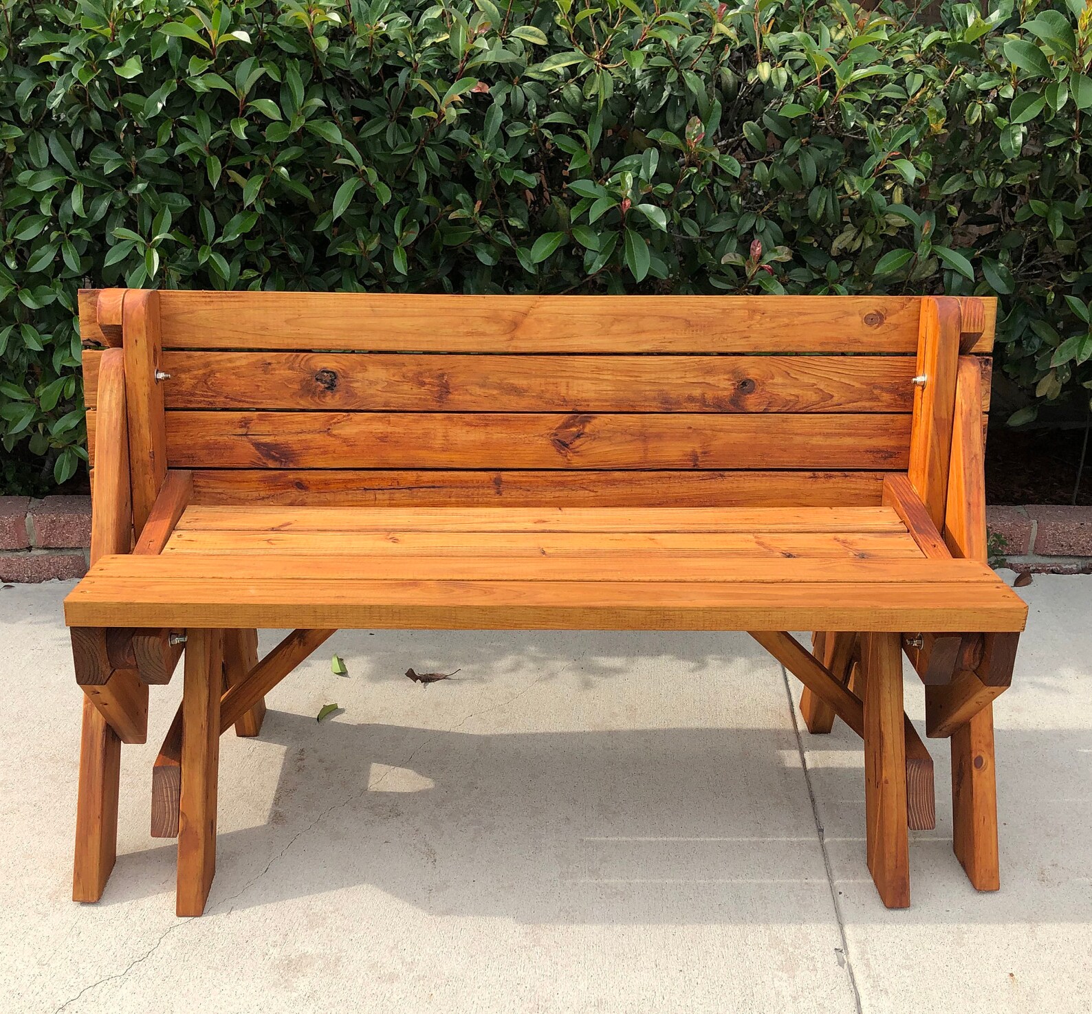 Convertible Folding Bench Seat to Picnic Table with arm Etsy
