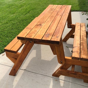 Convertible - Folding Bench Seat to Picnic Table (without arm rest) - Handcrafted