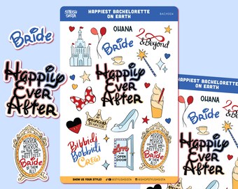 Happiest Bachelorette on Earth | Bachelorette Sticker Sheet | Bach Stickers