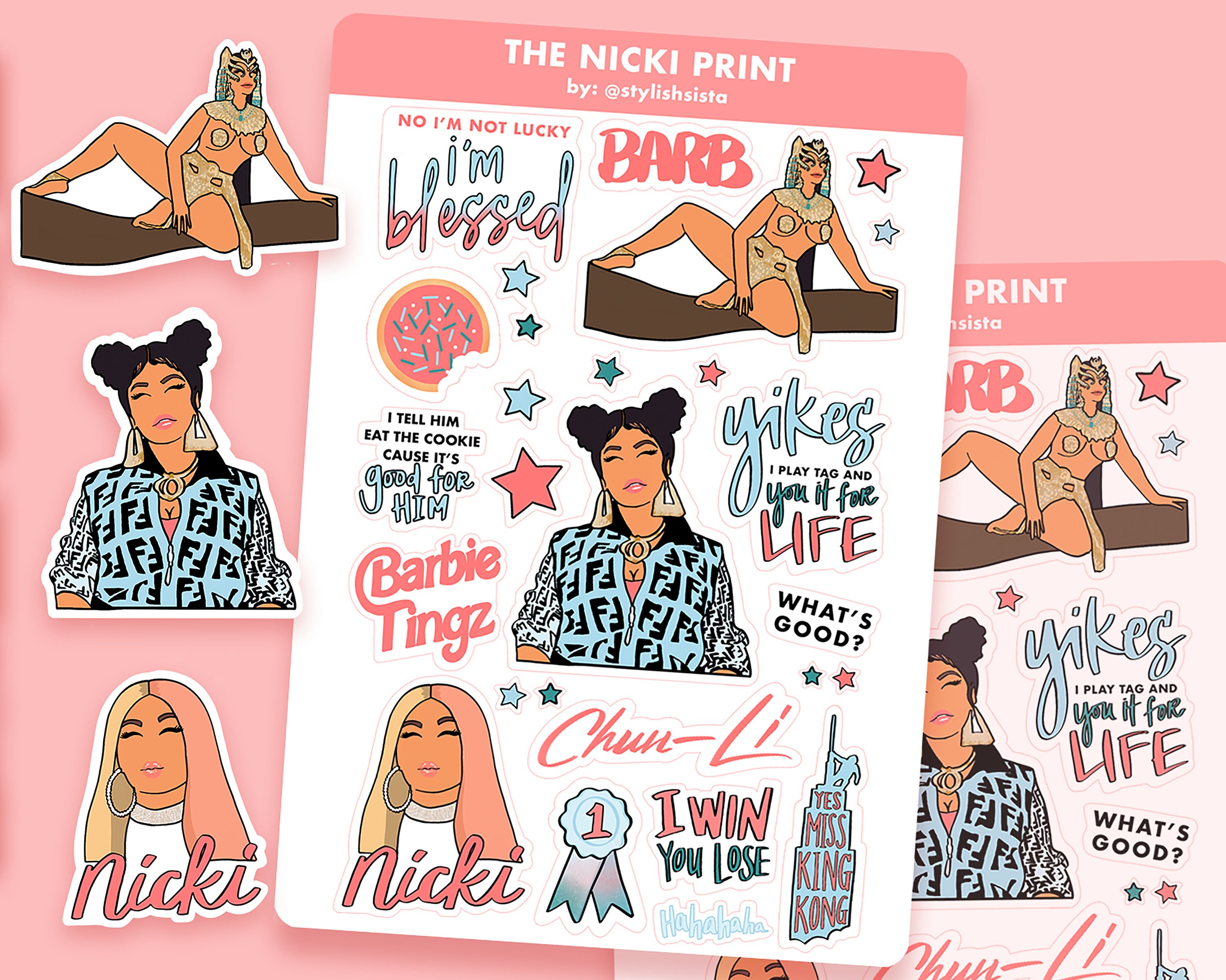 The Nicki Print | Nicki Inspired Sticker Sheet | Available in Glossy …
