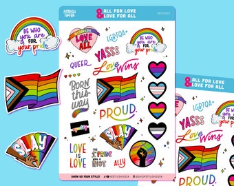 All for Love & Love for All Sticker Sheet | Pride Stickers