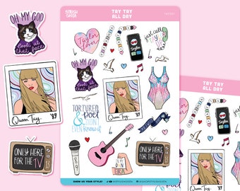 Tay Tay All Day Sticker Sheet | Taylor Stickers