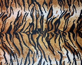 Tiger Print Stretch Samtstoff, Tier Design, Polyester Spandex Mischung