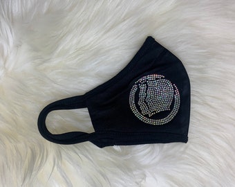 Strass Gemini Sternzeichen Gesichtsmaske: Waschbare Astrologie Maske aus Baumwolle