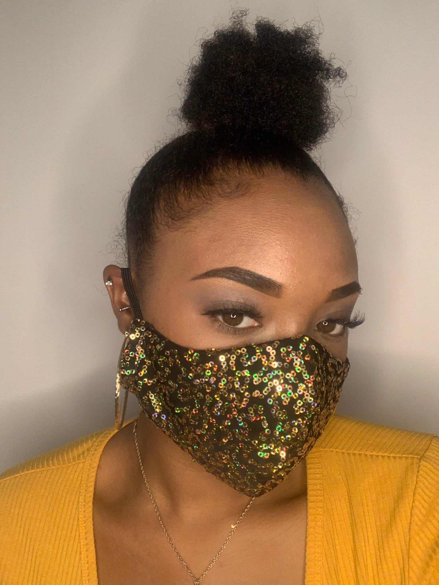 MASCHERA ROSA SCURO CON PAILLETTES E PIUME - Foto 8