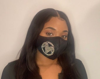 Rhinestone Aries Zodiac Face Mask: Astrology Gift