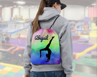 Personalized Drawstring Backpack, Gymnastics Gifts, Best Friend Gifts,