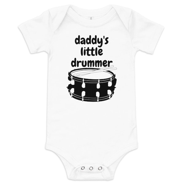 Daddy's Little Drummer, drums infant or toddler onsie,Baby short sleeve one piece
