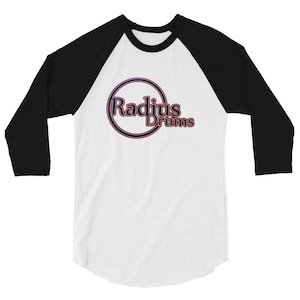 Radius Drums 3/4 sleeve baseball shirt, black/white or red/gray