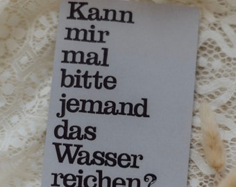 Postcard "Give water" stamped saying