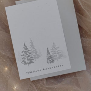 Veredelte Weihnachtskarte Set Tannenbäume