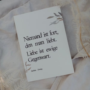 Trauerkarte "Liebe ist ewige Gegenwart" Karte gestempelt