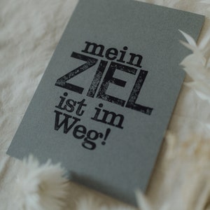Postkarte "Ziel im Weg", gestempelter Spruch