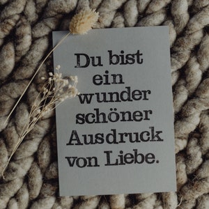 Postkarte gestempelt "Ausdruck von Liebe"
