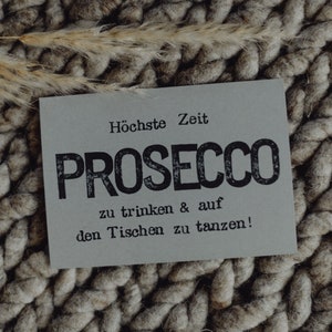 Postkarte "Prosecco", Grußkarte, Karte gestempelt, Spruch