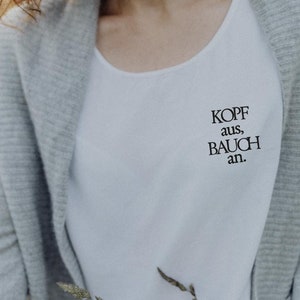 Bügelbild "Kopf aus, Bauch an."