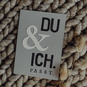 Postkarte "DU und ICH passt", Grußkarte, Karte gestempelt, Spruch