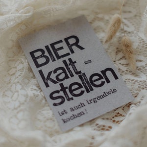 Postkarte gestempelt "Bier kaltstellen"