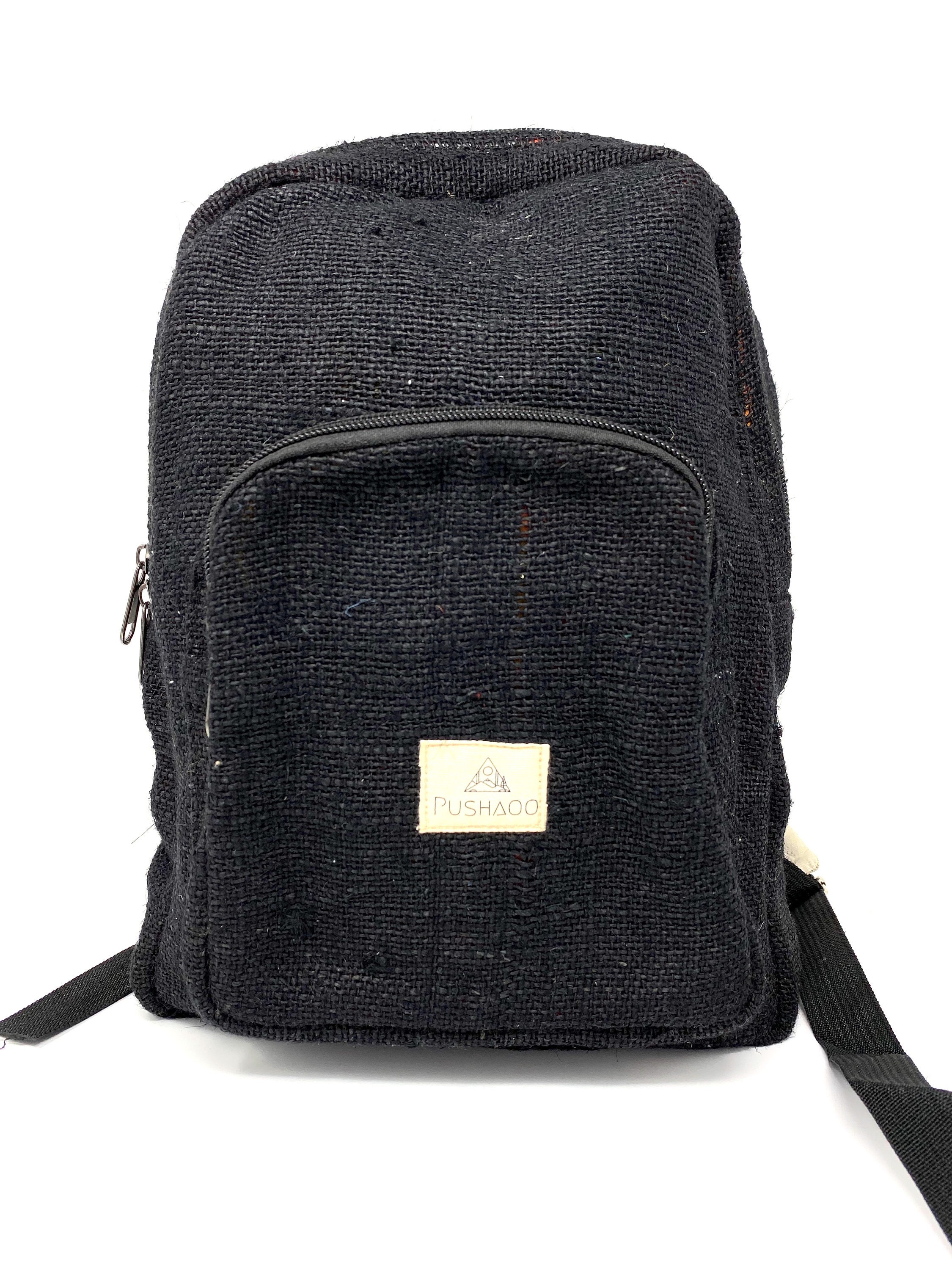 black hemp backpack