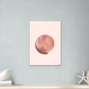 Lune Belier , signe Astro belier, pleine lune, carte lune, carte signe belier, carte symbole belier, horoscope, cadeau pour signe belier