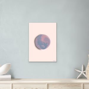 Lune vierge, signe Astro vierge, pleine lune, carte lune, carte signe vierge, carte symbole vierge, horoscope, cadeau pour signe vierge