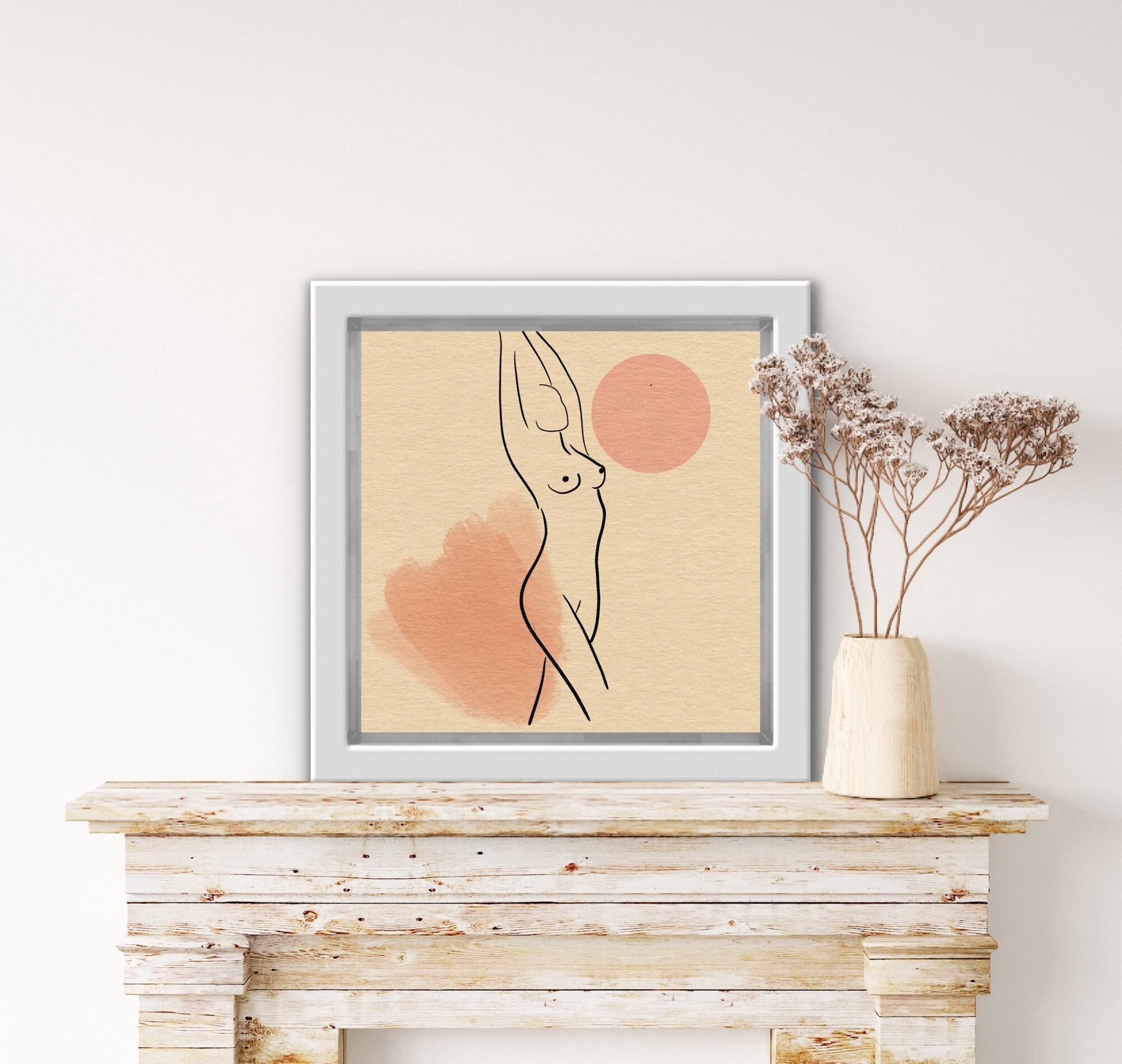 Line Art Impression Corps Femme Nue Abstrait Affiche d'art Dessin Minimaliste Féministe Déco Murale 