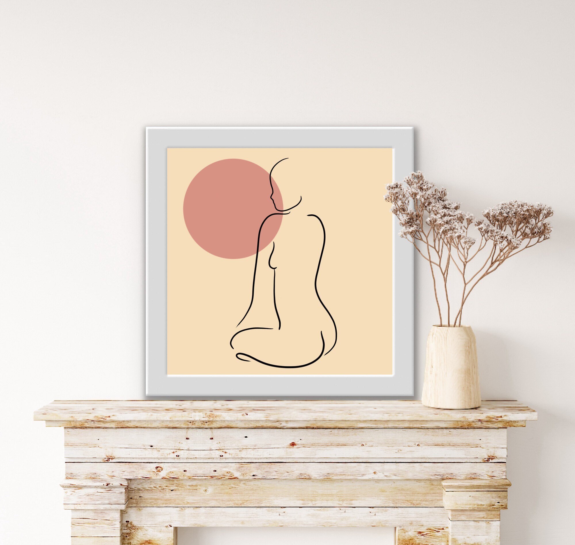 Line Art Impression Corps Femme Nue Abstrait Affiche d'art Dessin Minimaliste Féministe Déco Murale 