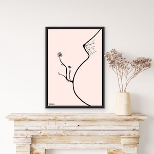 Rysunek liniowy kobiety w ciąży plakat feministyczny minimalistyczny rysunek feministyczny Ciąża kobieta w ciąży przyszła matka prezent na dzień matki
