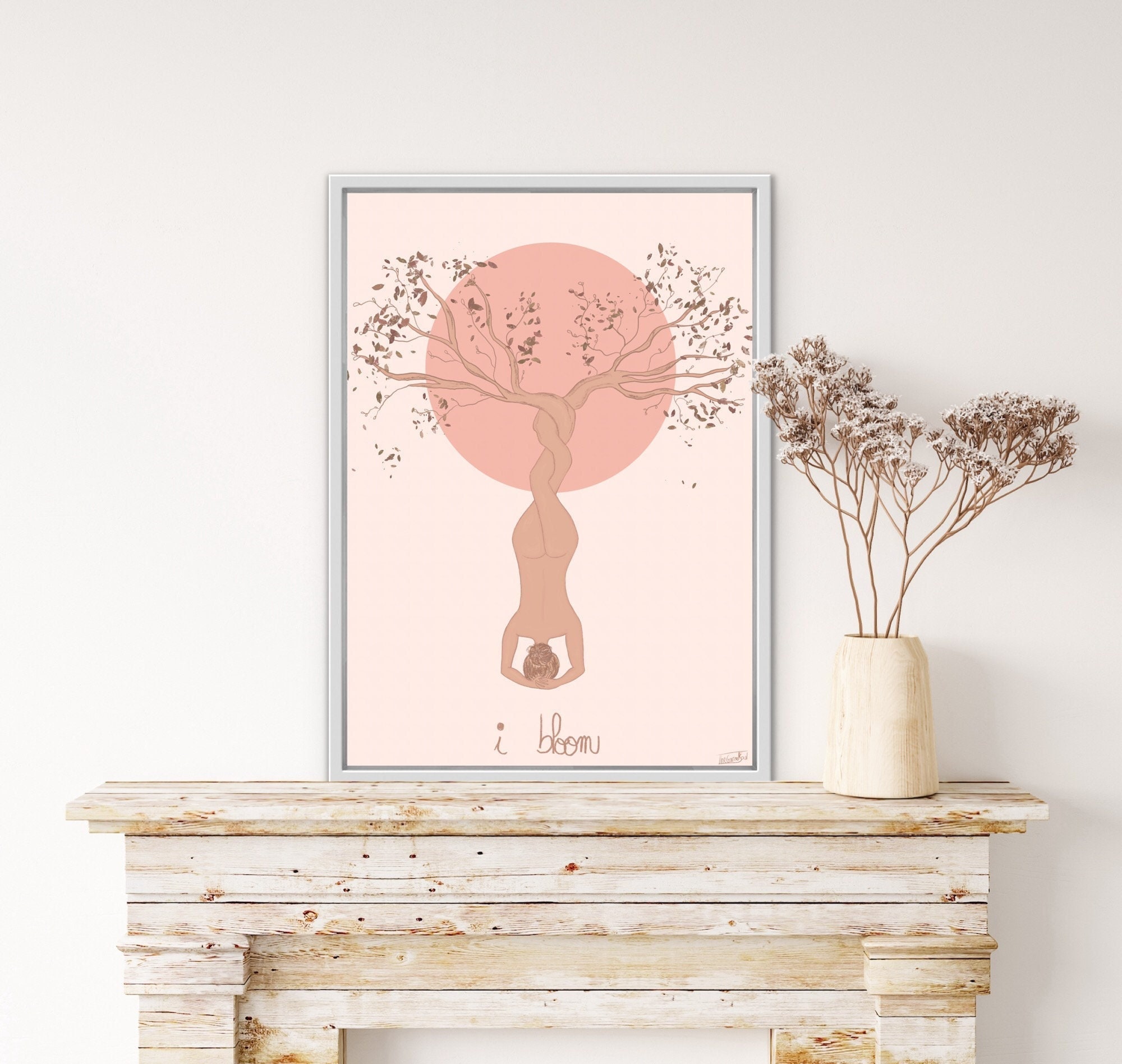 Affiche Yoga, Impression Pose Yoga, Illustration Femme Déesse, Art Feministe, Affiche Spirituel, Fém