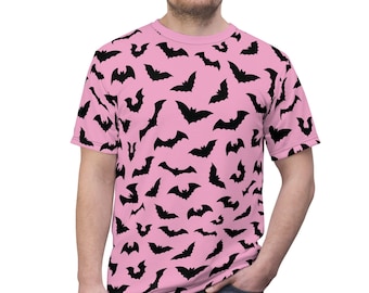Pink Bats Unisex tee | Pastel goth soft pink punk spooky cute candy punk | T shirt tee All over print men women