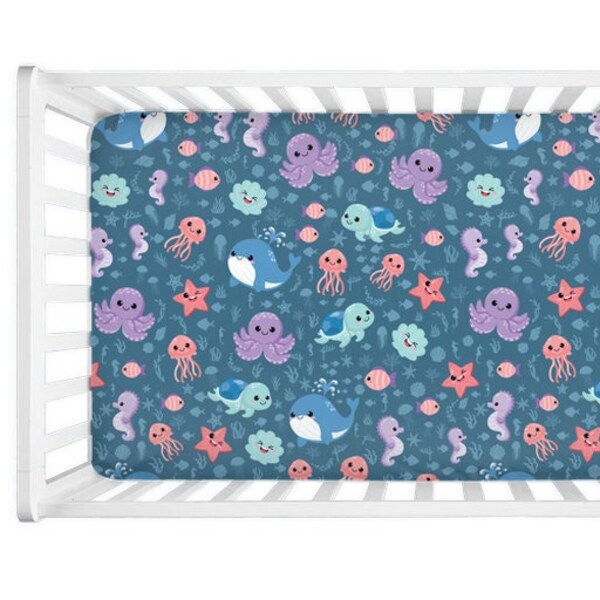 Octopus Crib Sheets Etsy