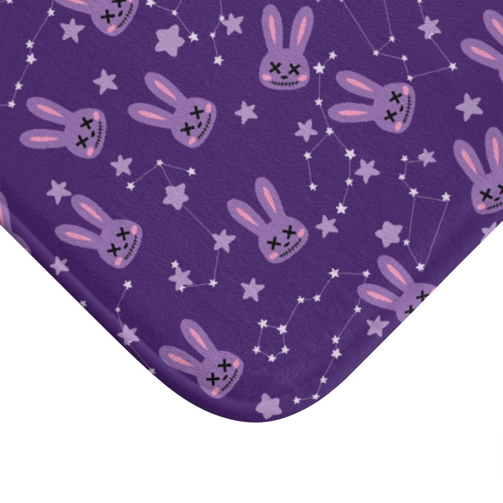 Cute Pastel Goth Bunny Bath Mat Purple Spooky Kawaii Bunnies - Etsy