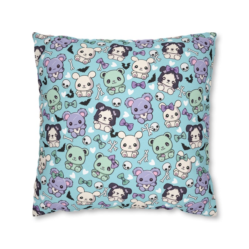 Pastel Goth Plush Animals Pillow Case Spooky Cute Kawaii Punk Creepy