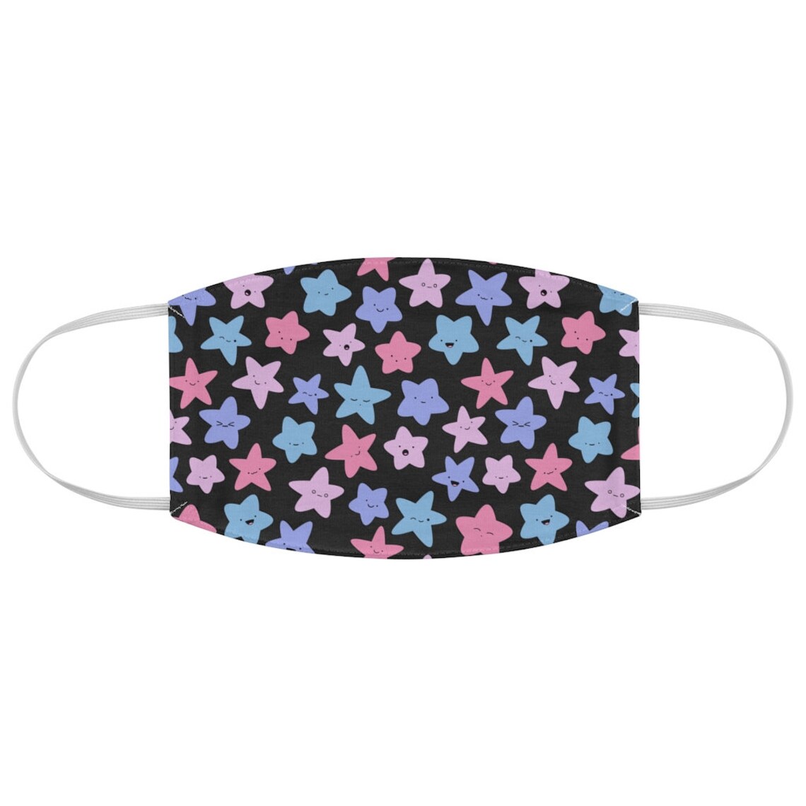 Kawaii Pastel Stars Face Mask Pink Baby Blue Purple Chubby Stars ...