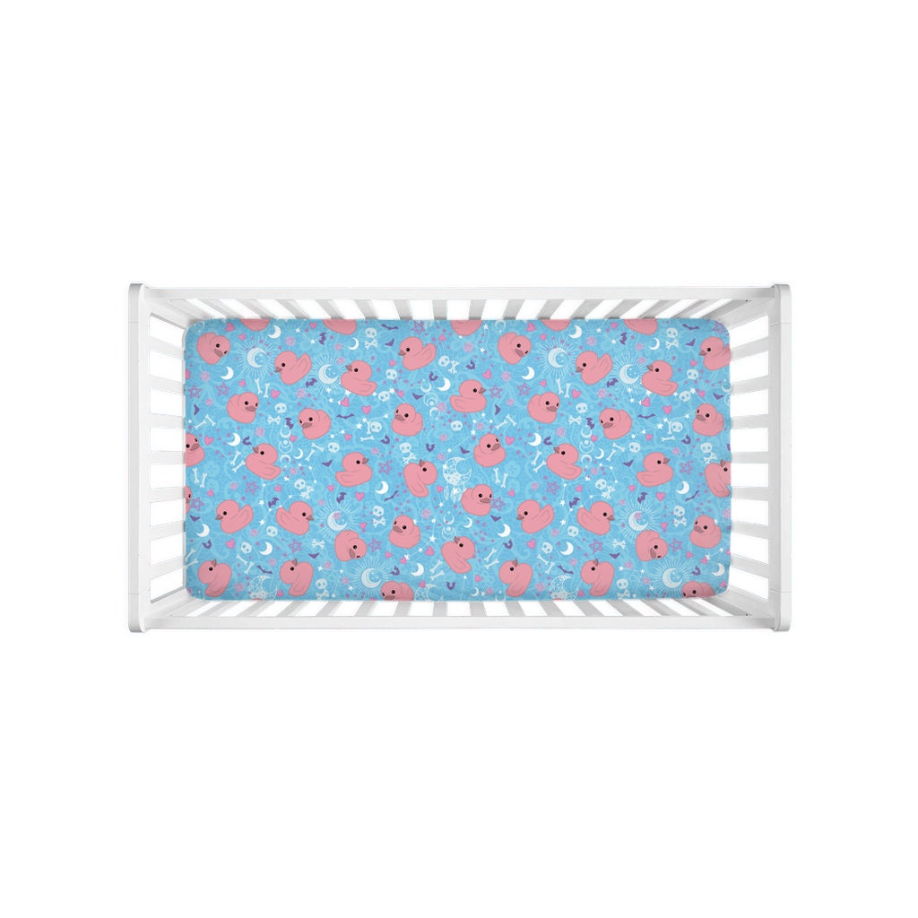 Pastel Goth Rubber Duck Crib Sheets Cute Baby Punk Toy Pink Etsy
