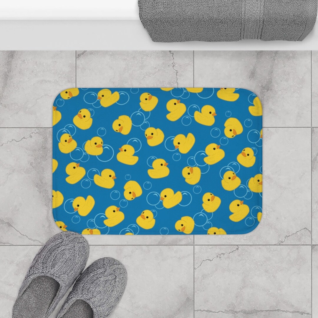 Yellow Rubber Ducks Bath Mat Bathroom Home Decor Cute Toy Duck Shower