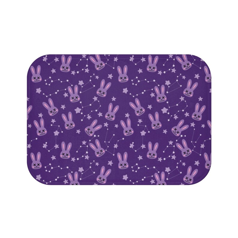 Cute Pastel Goth Bunny Bath Mat Purple Spooky Kawaii Bunnies - Etsy
